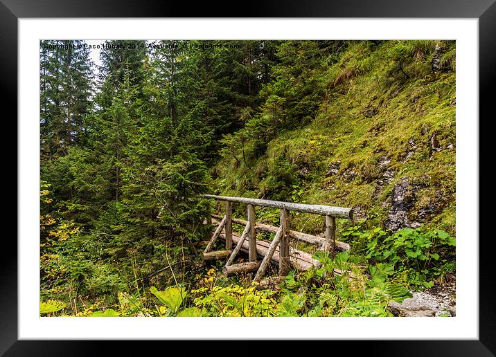 Footbridge to the mountain Framed Mounted Print by Laco Hubaty