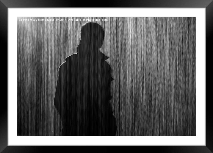 Stranger in the rain Framed Mounted Print by Jeremy Moseley
