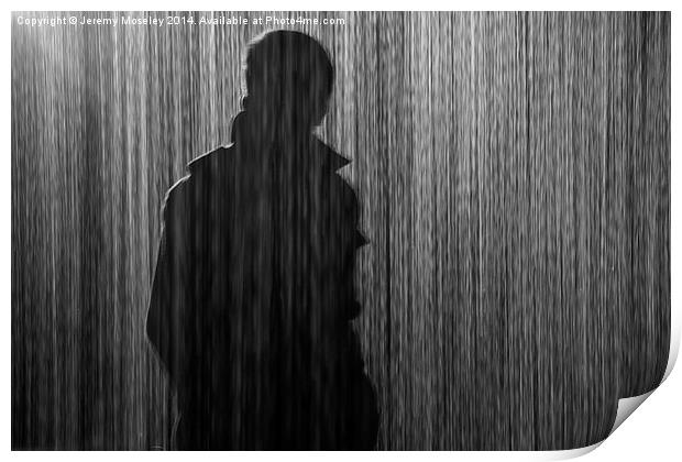 Stranger in the rain Print by Jeremy Moseley