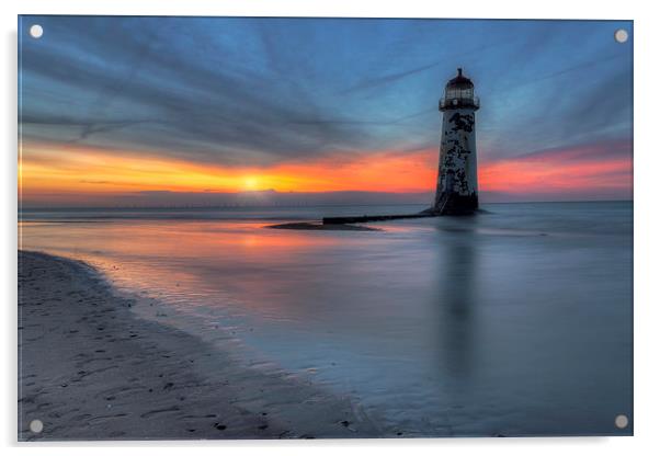 Sunset at the Lighthouse   Acrylic by Ian Mitchell