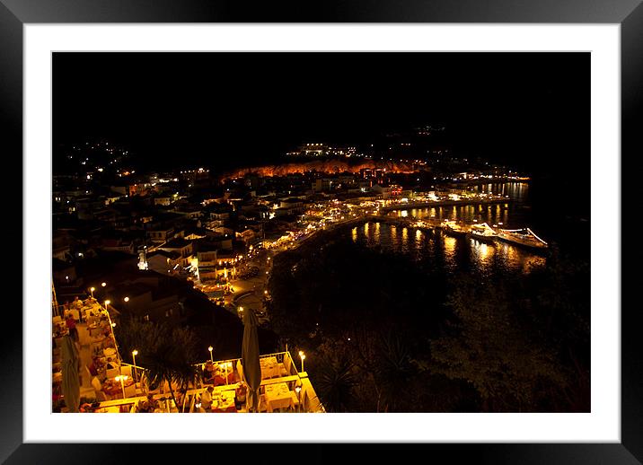 Parga By Night Framed Mounted Print by James Lavott