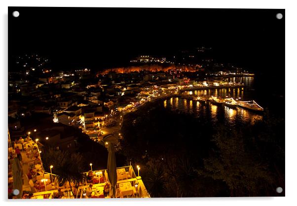 Parga By Night Acrylic by James Lavott