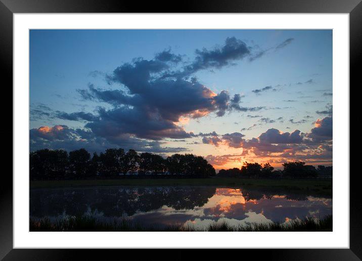  Reflections on the village pool Framed Mounted Print by Stephen Prosser