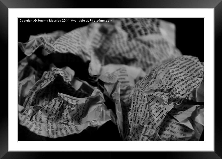  Crumpled words Framed Mounted Print by Jeremy Moseley