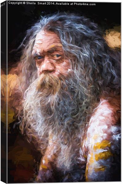  Portrait of an Australian aborigine Canvas Print by Sheila Smart