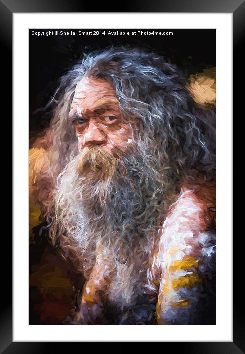  Portrait of an Australian aborigine Framed Mounted Print by Sheila Smart