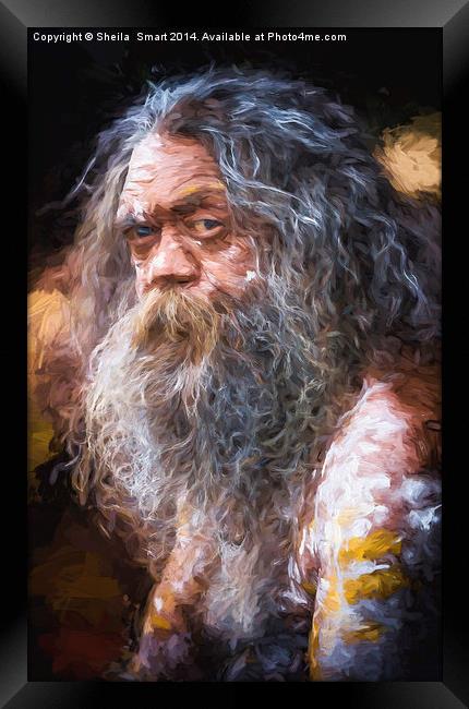  Portrait of an Australian aborigine Framed Print by Sheila Smart