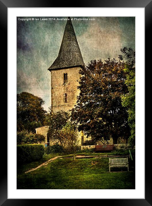  Bosham Church Tower Framed Mounted Print by Ian Lewis
