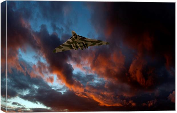 Avro Vulcan at sunset Canvas Print by Gary Eason