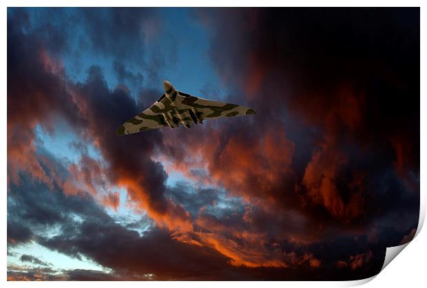 Avro Vulcan at sunset Print by Gary Eason