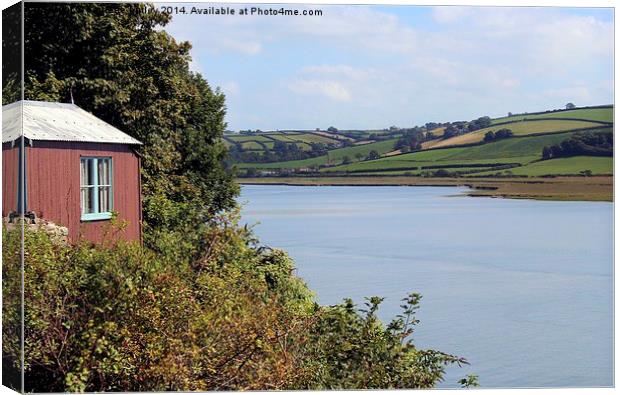  Dylan Thomas.The Writing Shed. Taf Estuary. Canvas Print by paulette hurley