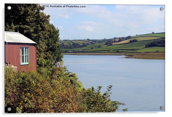  Dylan Thomas.The Writing Shed. Taf Estuary. Acrylic by paulette hurley