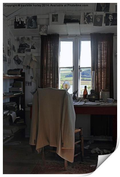  Dylan Thomas. Inside The Writing Shed. Laugharne. Print by paulette hurley
