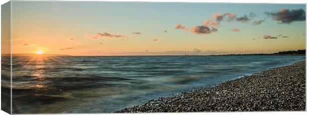 The Solent Sunset Canvas Print by David Martin