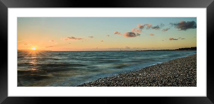 The Solent Sunset Framed Mounted Print by David Martin