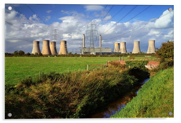 West Burton Power Stations  Acrylic by Darren Galpin