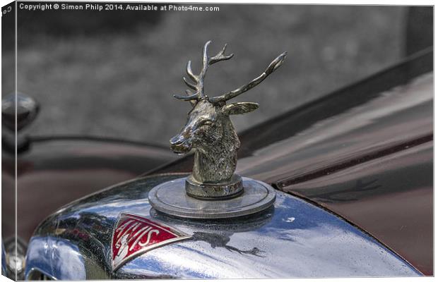 Unknown Alvis car with a Stag hood emblem Canvas Print by Simon Philp