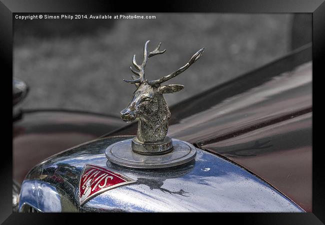 Unknown Alvis car with a Stag hood emblem Framed Print by Simon Philp