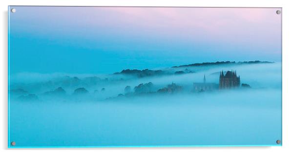 Misty Morning at Lancing College Chapel Acrylic by Simon West