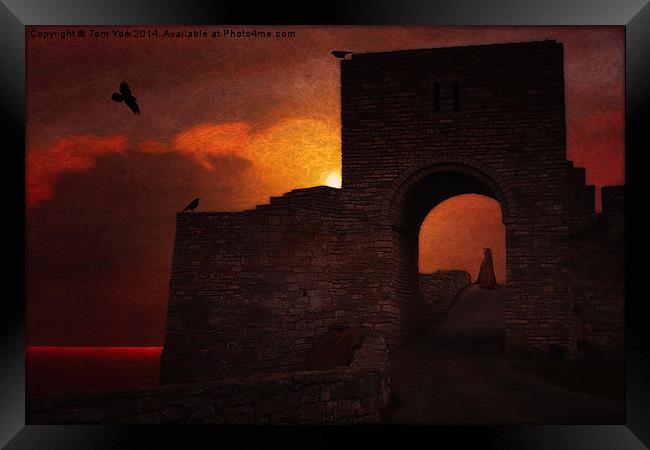 Haunted Castle At Sunset Framed Print by Tom York