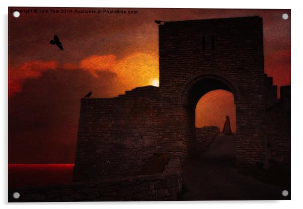 Haunted Castle At Sunset Acrylic by Tom York