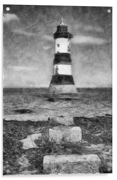 Penmon Lighthouse  Acrylic by Ian Mitchell