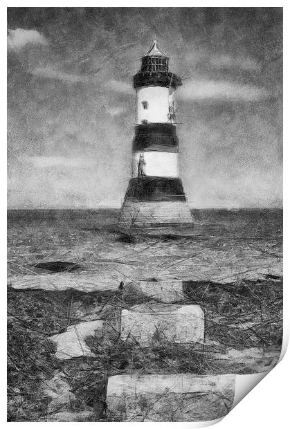 Penmon Lighthouse  Print by Ian Mitchell