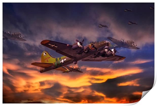  Sally B. B17 Flying Fortress Print by Rob Lester