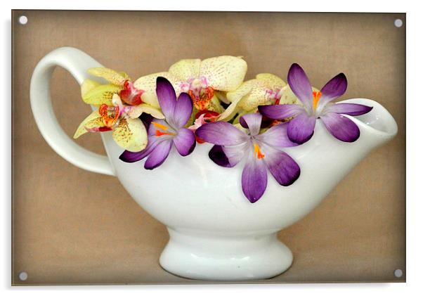 jug of flowers Acrylic by sue davies
