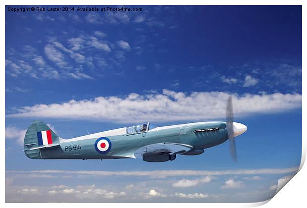   The Last Spitfire Print by Rob Lester