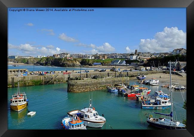 Newquay Harbour   Framed Print by Diana Mower