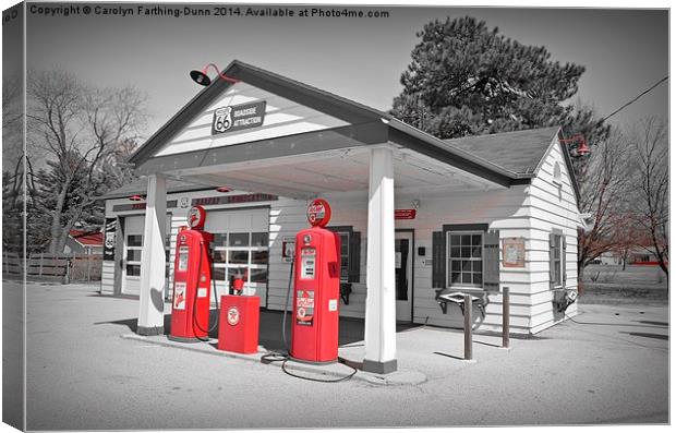  Route 66 Gas Station Canvas Print by Carolyn Farthing-Dunn