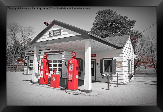 Route 66 Gas Station Framed Print by Carolyn Farthing-Dunn