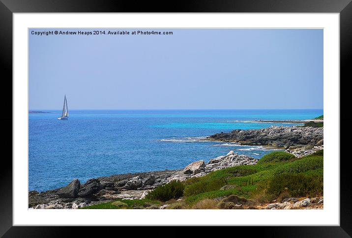  Coastal View cliff path to turquoise sea Framed Mounted Print by Andrew Heaps