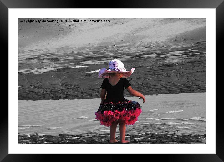  Girl In Red Framed Mounted Print by sylvia scotting