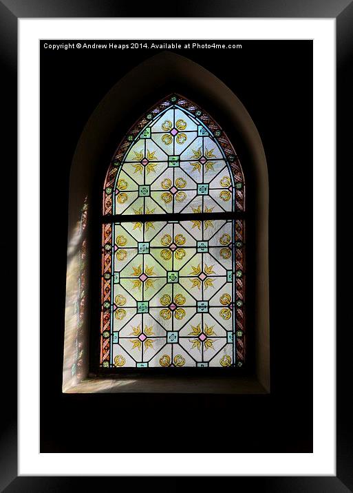  Church Stain Glass Window Framed Mounted Print by Andrew Heaps