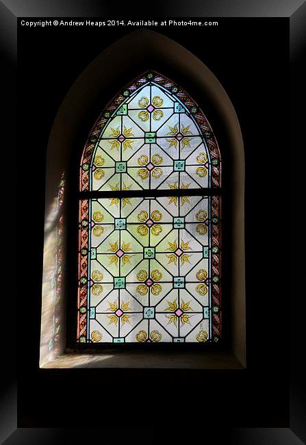  Church Stain Glass Window Framed Print by Andrew Heaps