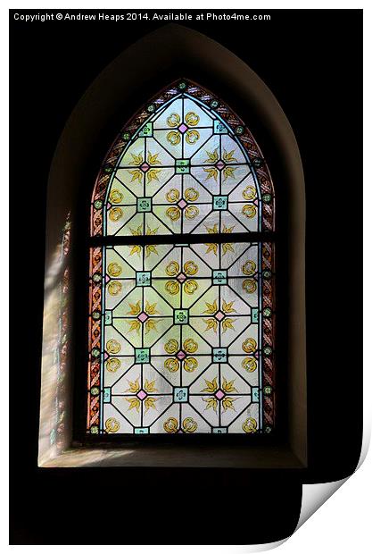  Church Stain Glass Window Print by Andrew Heaps