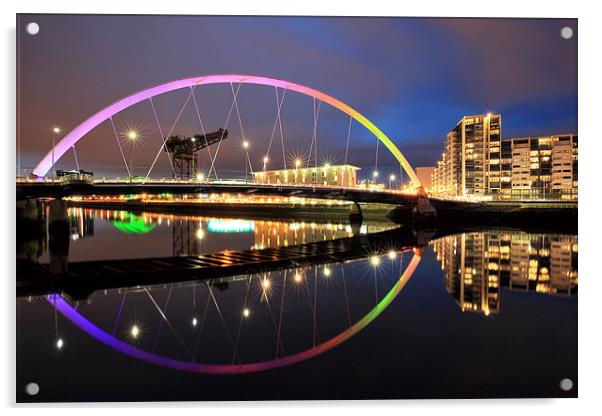 The Glasgow Clyde Arc Bridge Acrylic by Grant Glendinning