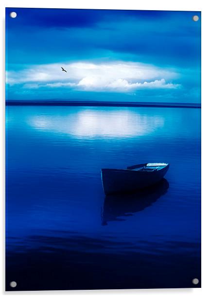 Blue Blue Boat Acrylic by Mal Bray