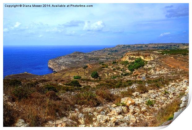  Dingli Cliffs Malta Print by Diana Mower