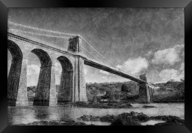 Menai Suspension Bridge  Framed Print by Ian Mitchell