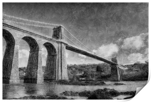 Menai Suspension Bridge  Print by Ian Mitchell