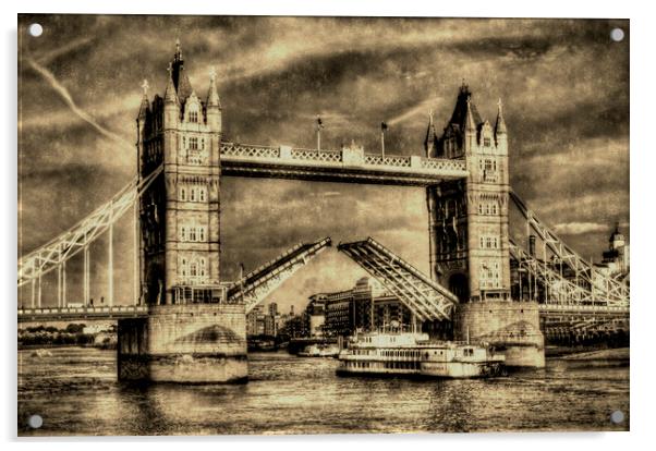 Tower Bridge and the Dixie Queen Acrylic by David Pyatt