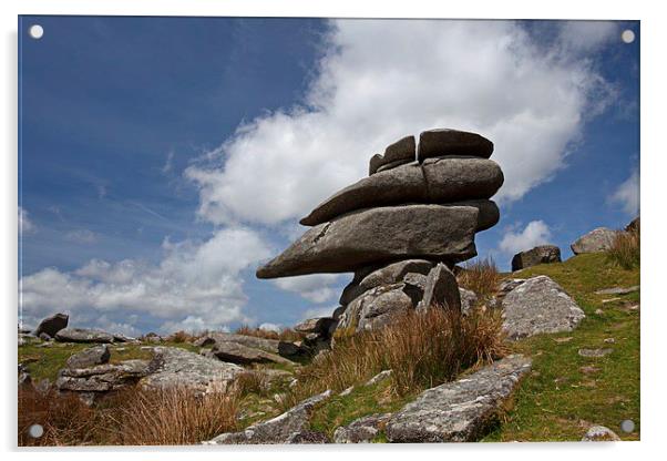  Granite tor, Dartmoor Acrylic by Stephen Prosser