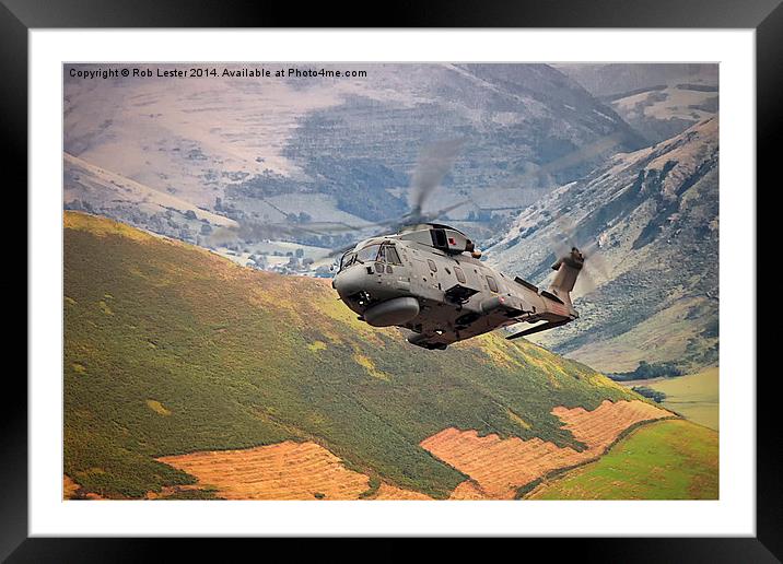  Agusta Merlin flies the Loop  Framed Mounted Print by Rob Lester