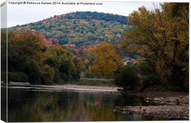  October on the Susquehanna River Canvas Print by Rebecca Hansen