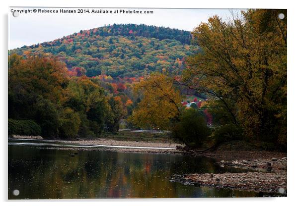  October on the Susquehanna River Acrylic by Rebecca Hansen
