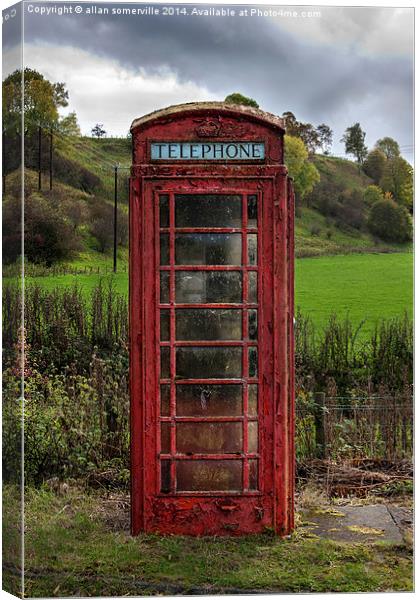  RED PHONE BOX  Canvas Print by allan somerville