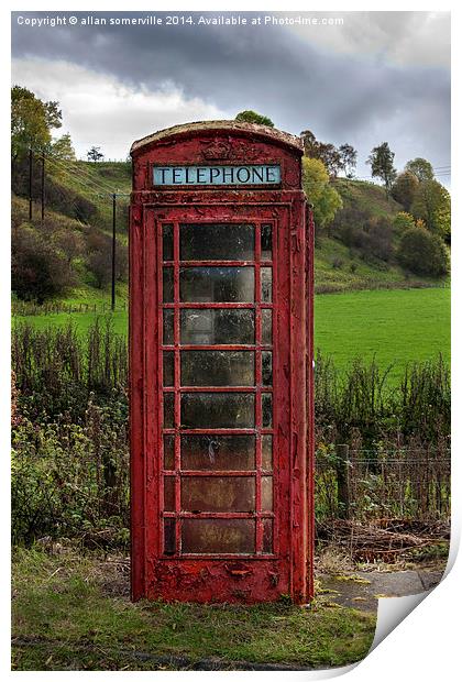  RED PHONE BOX  Print by allan somerville